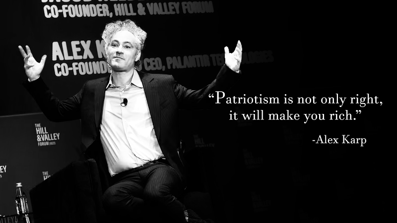 TRANSLATION: When the CIA seeds your company, feeds you contracts for years while you cozy up to Epstein, Israel and foreign intel, “patriotism” becomes the branding you use to get rich while corporate nationalism shields you from accountability.