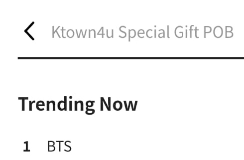 #BTS is currently trending at #1 on ktown4u Top 10 search Trend!