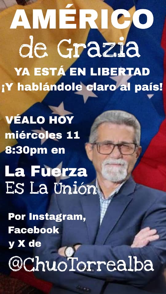 Luego de casi 2 años secuestrado y privado ilegalmente de  su Libertad hoy regresa <a href="/AmericoDeGrazia/">Americo De Grazia</a> a la reconstrucción de nuestro País
