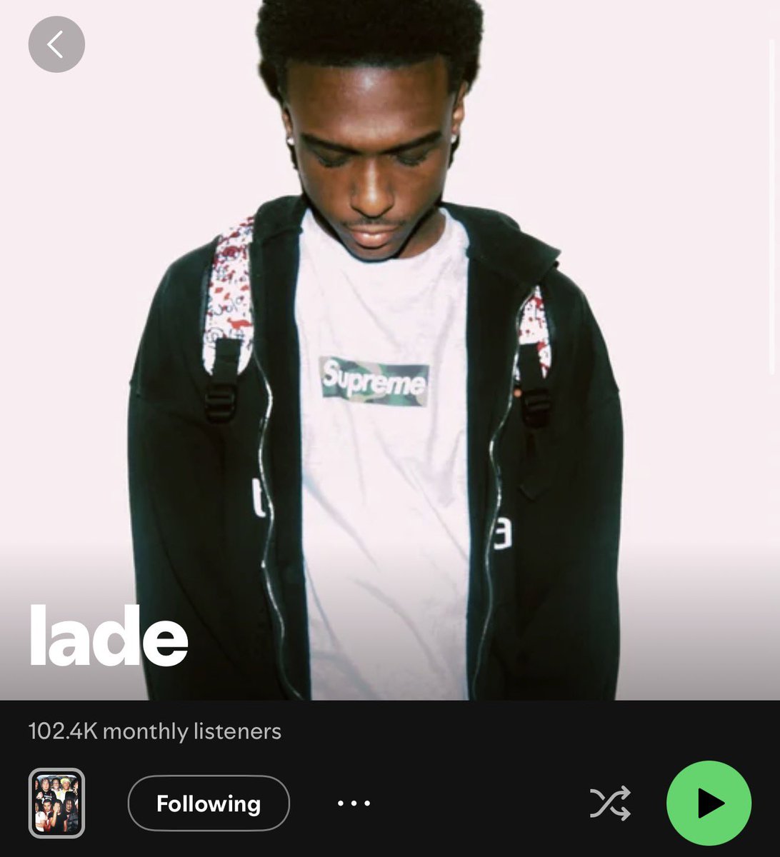 Ladé has surpassed 100k Monthly Listeners 📈