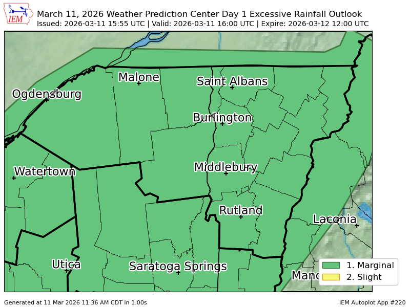 Wpc Riskmap WPC issues Day 1 Marginal Risk Excessive Rainfall Outlook at Mar 11, 15 ...