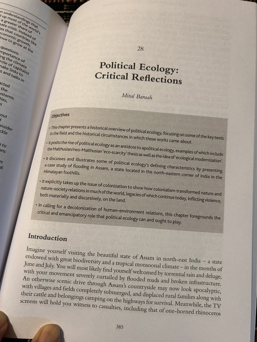 Majuli_Chapori's tweet photo. I got my copy too, @sumingkhoo. Such a rich collection it is! Thanks to you and Gurminder for inviting me to contribute, and thanks for your razor-sharp edits. 

Hello all: here’s a new textbook chapter and a lot of relevant resources on #PoliticalEcology! https://t.co/MxQZL9CwgS