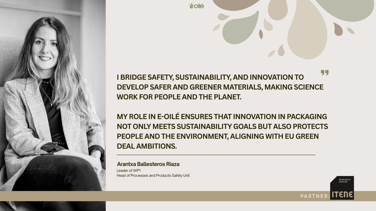 eoile_project's tweet image. Turns out "sustainable" and "safe" aren't the same thing. Arantxa makes sure they are.

She is the #SSbD expert leading the safety assessment of every biodegradable material and prototype developed in E-OilÉ.

Find more about her ⤵️
@itene and eoileproject.eu