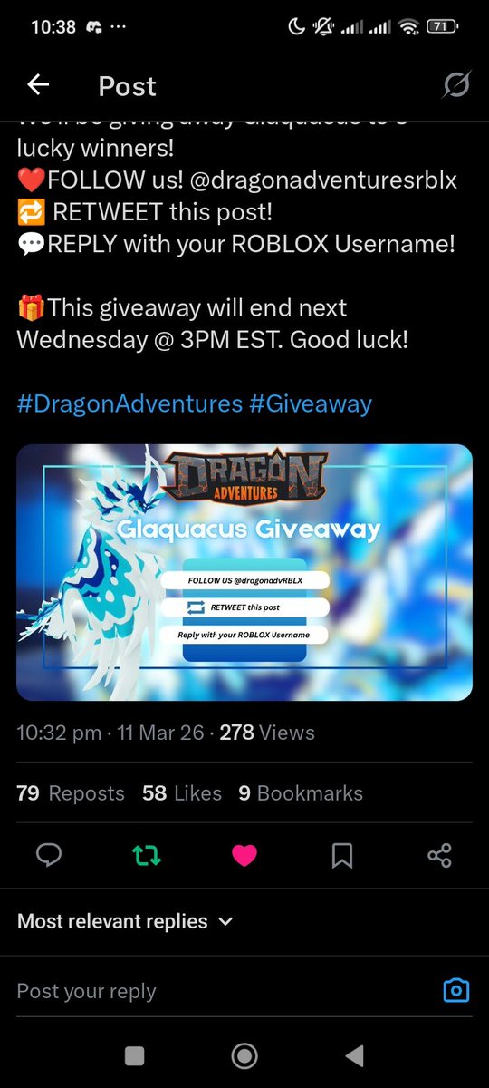 KeiYoichi's tweet photo. @DragonAdvRBLX GOODLUCK ON THE GIVEAWAY(⁠≧⁠▽⁠≦⁠)
Username: Crystal_gamer9900

Can't wait for the veidreiki event https://t.co/KGO8hHaab6