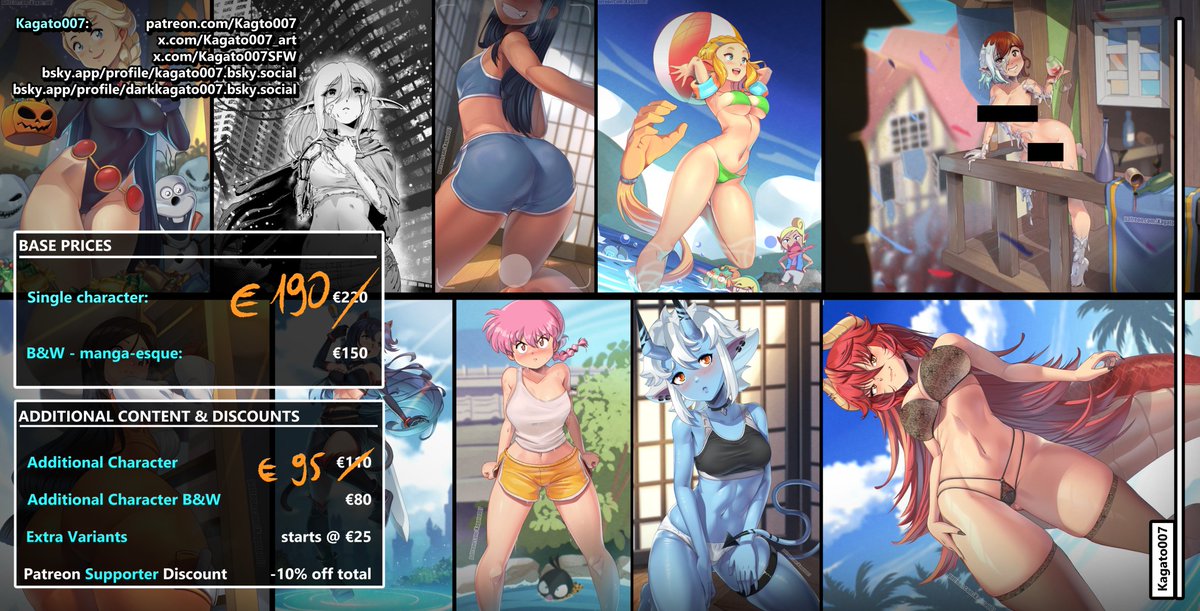 Did you enjoy my little sillyness? If you did, you may be interested in having your own artwork drawn by this silly goober. It's the last week of the discounted prices so send me an email at commissions@Kagato007.com or contact me at discord @ kagato007