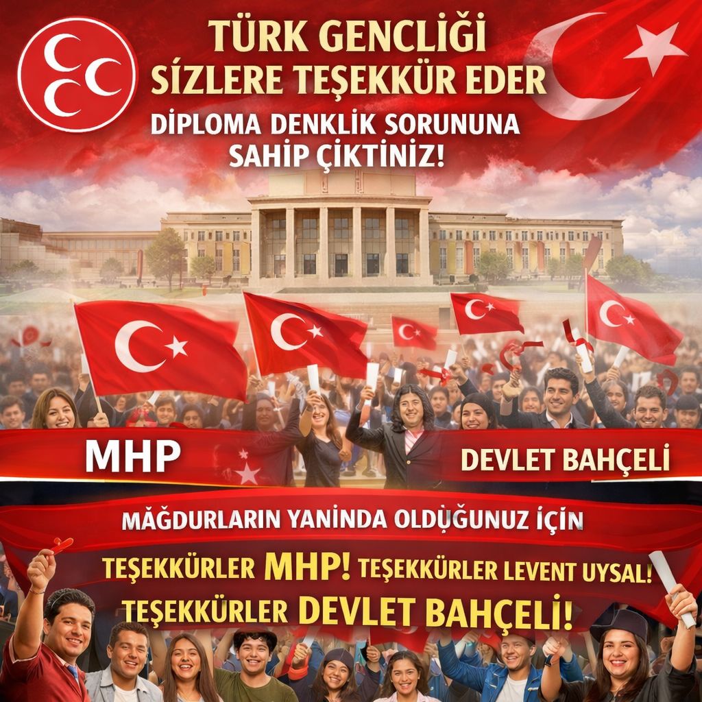 <a href="/MhpTbmmGrubu/">MHP TBMM Grubu #MHP</a> <a href="/LeventUysalNEV/">Levent Uysal</a> Yuzbinlerce yurtdışı mezunu #DenklikMagduru Türk Genci fark dersi staj ile denkliklerinin verilmesini bekliyor, onurlu duruş ilgi alakaniz için teşekkürler <a href="/LeventUysalNEV/">Levent Uysal</a> teşekkürler <a href="/MHP_Bilgi/">MHP</a>