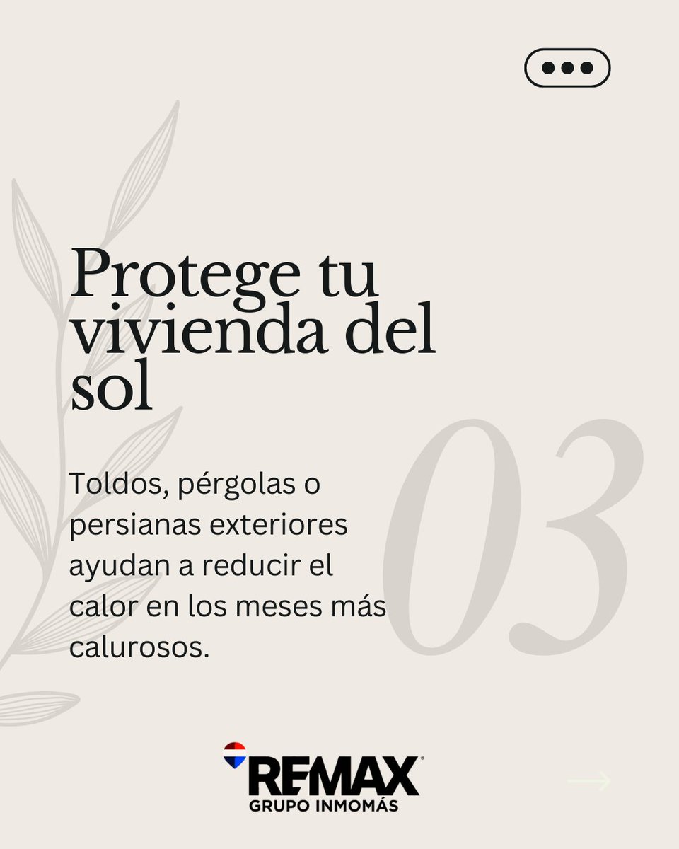 remaxinmomas's tweet photo. Cómo adaptar tu vivienda al clima del Levante en España

Vivir en la costa mediterránea tiene muchas ventajas: más de 300 días de sol al año, inviernos suaves y veranos llenos de vida al aire libre. Pero es importante que tu vivienda esté preparada para estas condiciones. https://t.co/lu87mtoFth