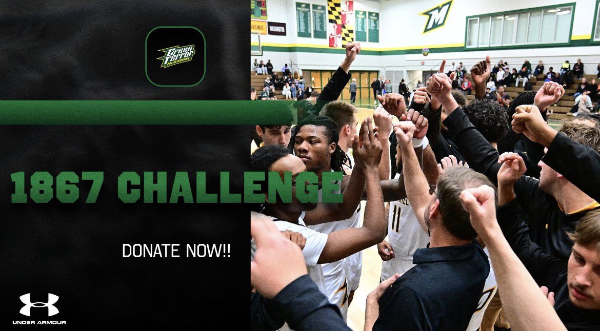 McDaniel_MBB's tweet photo. The 1867 challenge is live!!! Your support helps us give our student athletes the best possible experience! 

The Challenge runs until 4:07 PM on March 12th, we appreciate your support!! Donate with the link below. 

https://t.co/InSjGPRGSU

🟢🟡 #GRITTY #ROLLTERROR https://t.co/BzhRKCI3kS