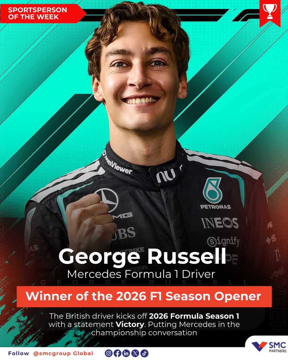 George Russell kicks off the 2026 Formula 1 season with a statement victory for Mercedes.
Could this be Russell’s title contending season?
A true talent that you need to have on your radar!
#Formula1 #GeorgeRussell #F1 #talentspotlight
