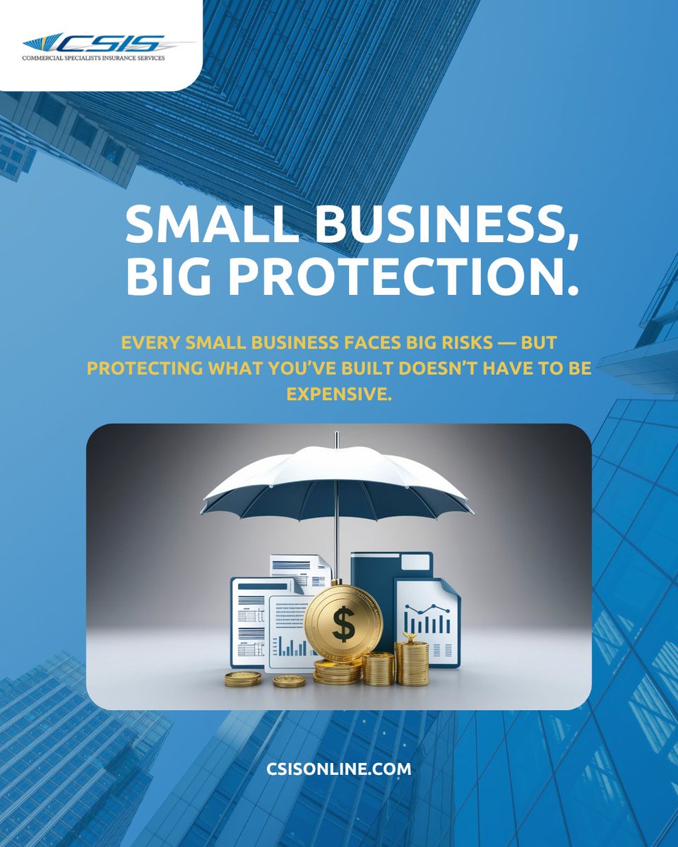 CSISInsurance1's tweet image. Small biz, big risks. Are you covered?💡

CSIS helps entrepreneurs protect their business without breaking the bank. Focus on growth, we’ve got your back.

Protect your business today 📩

#SmallBusinessInsurance #CSISCoverage #EntrepreneurProtection #BusinessSafety #SmartCoverage