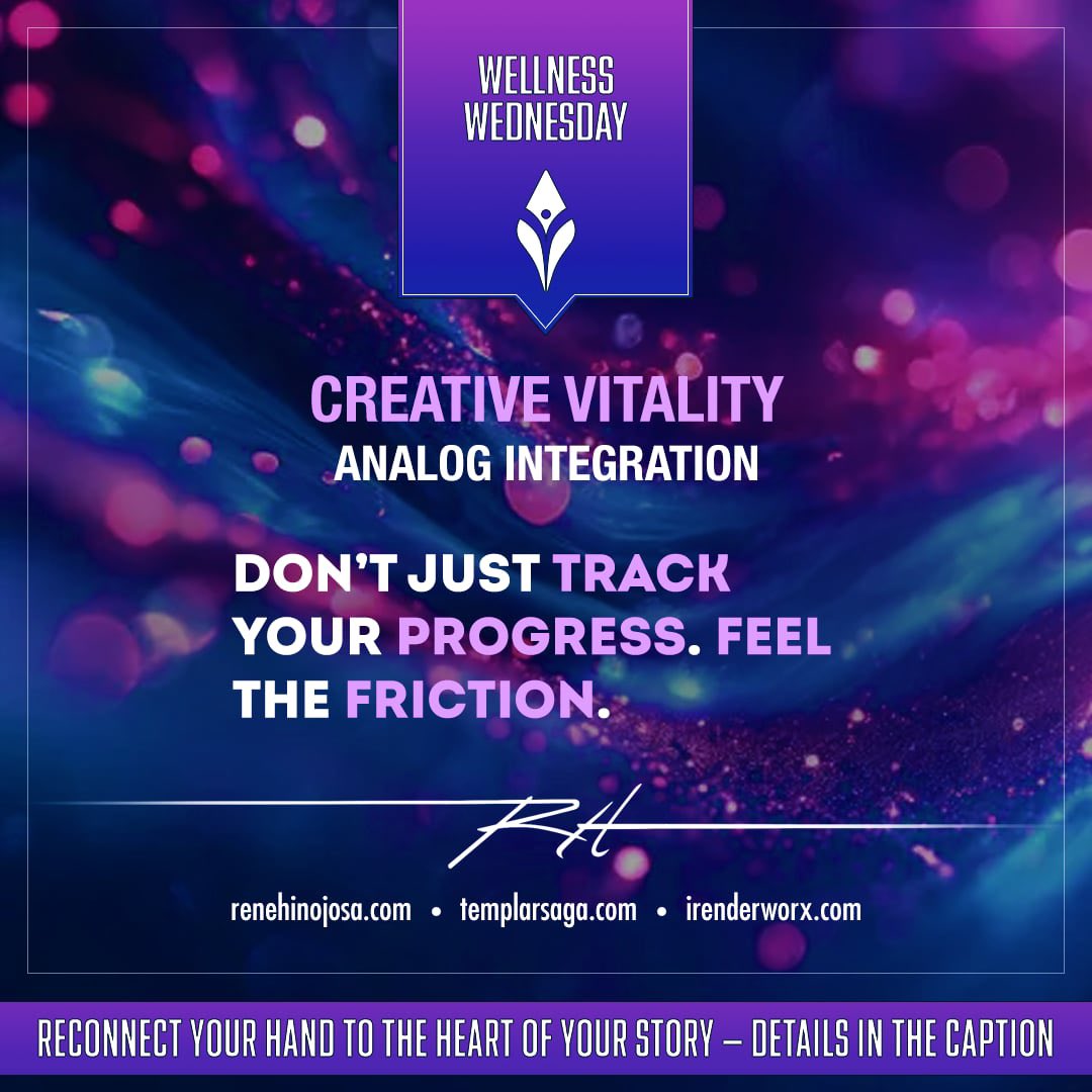 Renderman072's tweet image. Wellness Wednesday
Creative Vitality
Analog Integration

Try "hand-stepping" your difficult scenes to reconnect with the physical soul of your story.

✍️: Rewrite something by hand. Does the rhythm change when you put pen to paper?

#AnalogWriter #WritingCommunity #MindfulWriting