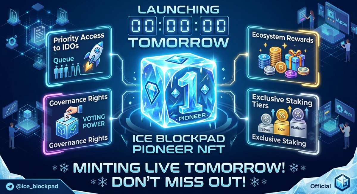 jerom_bello08's tweet image. Tomorrow, the @ice_blockpad Pioneer NFT goes live! 💎

More than just an NFT, this is the key to:
✅ Priority Access to IDOs
✅ Ecosystem Rewards
✅ Governance Rights
✅ Exclusive Staking Tiers
Position yourself early. See you at the mint! ❄️

#IceBlockpad #NFT #Web3News #Passive