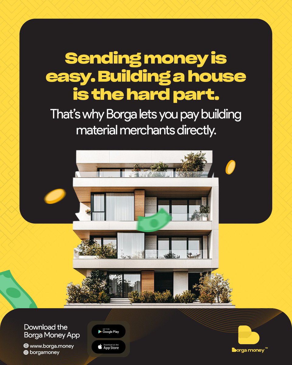 BorgaMoney's tweet photo. If sending money alone could finish houses, we’d all be homeowners by now 😅​
Borga helps you turn payments into actual construction progress.​
Build smarter.​

#BorgaSiWoDan #SmartBuilding #NoMiddleman https://t.co/U1lNVZkrFq