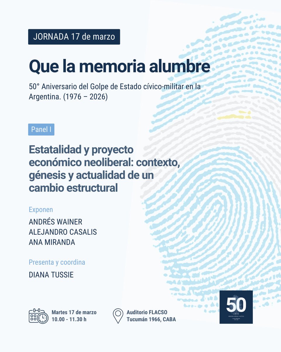 AndresWainer1's tweet photo. Actividad en FLACSO por los 50 años del golpe el próximo martes 17👇 Hoy más que nunca, memoria, verdad y justicia https://t.co/SgJQIng0EL