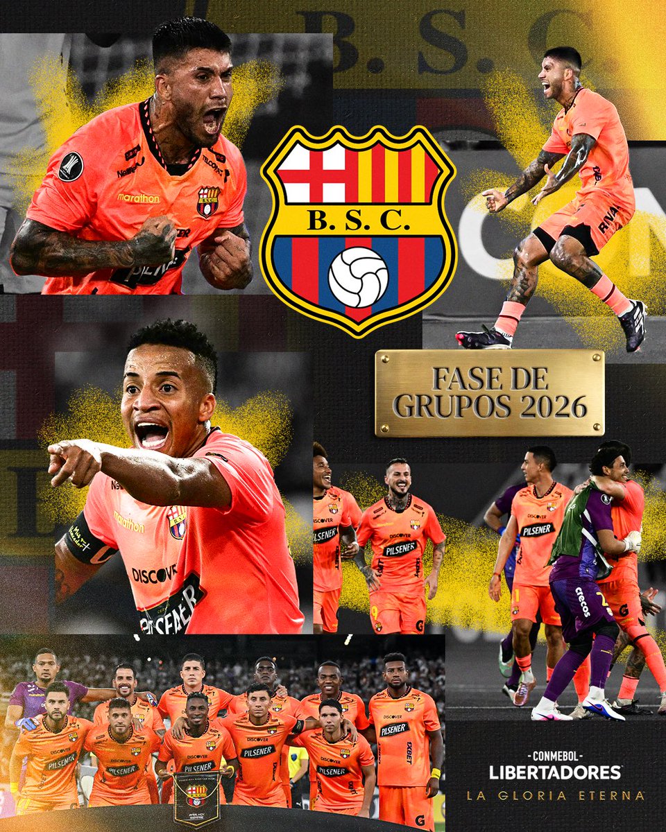 Libertadores's tweet photo. ✅ ¡@BarcelonaSC, con boleto asegurado a la Fase de Grupos de la CONMEBOL #Libertadores! https://t.co/lXvfpZwUni