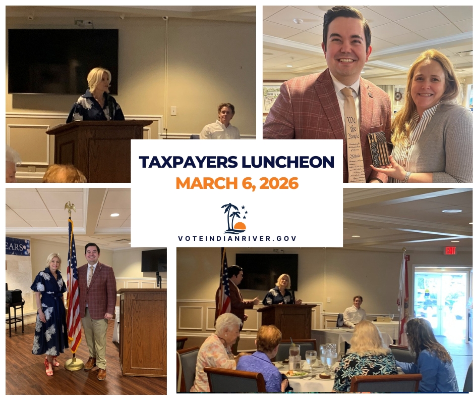 VoteIndianRiver's tweet photo. Honored to share at the IRC Taxpayers Luncheon on March 6th. Supervisor of Elections Leslie Swan enjoyed sharing updates, connecting and answering questions from our great community. https://t.co/HlINumfjxV