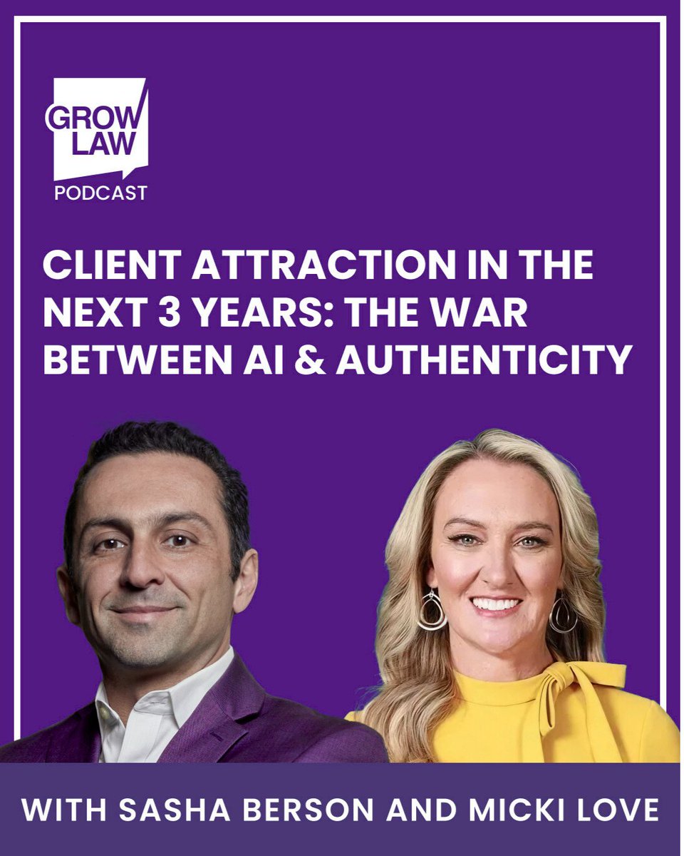 On the latest <a href="/grow/">James Davis</a>-law podcast, host Sasha Berson talks with Micki Love, President &amp; CEO of cj Advertising, about AI’s impact on law firm marketing, why referrals still win, and the costly mistake firms make with 60% of their leads.

🎧 Listen now: ow.ly/CUFr50YqgsS