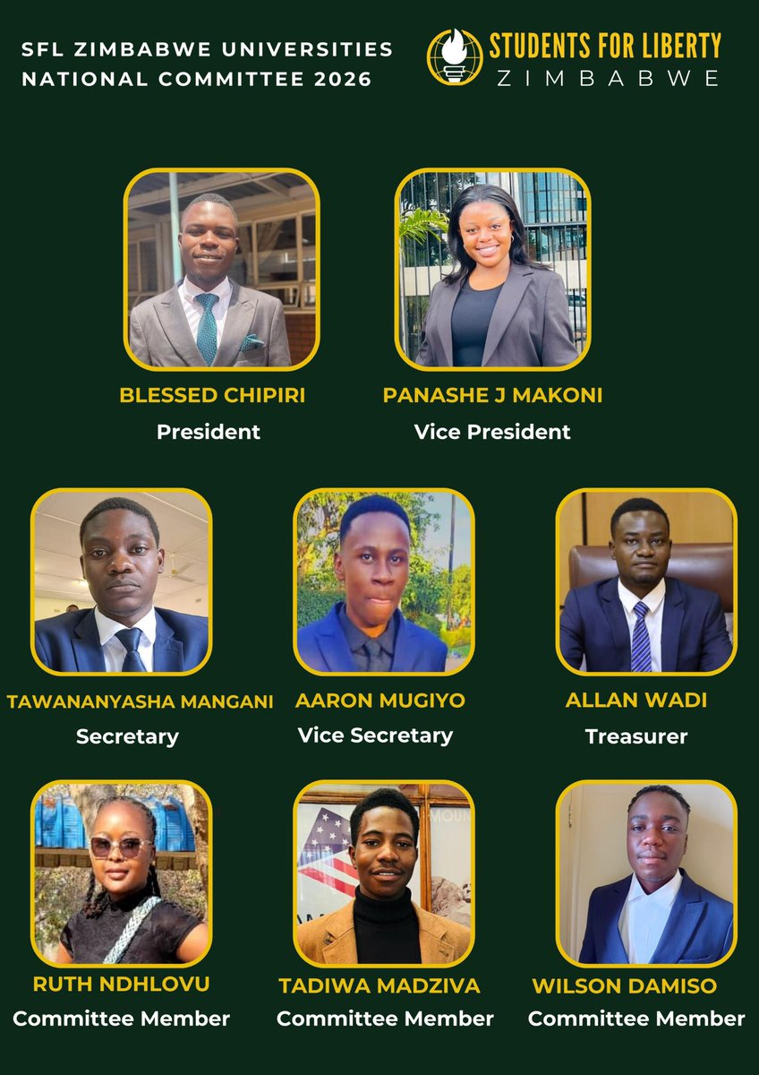 ZimbabweSFL's tweet photo. At Students for Liberty, we build a global network of leaders who champion liberty starting on campus.

Today, we proudly welcome our new university leadership team. Congratulation and let’s build the future together.

#LeadershipDevelopment
#StudentDevelopment
#YouthEmpowerment https://t.co/46Kwfpds2X