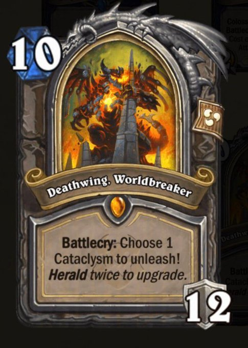 Guenh90's tweet photo. @BabyBearHS @PlayHearthstone My favorite card is Deathwing Worlfbreaker for sure! Soo cool and powerfull! https://t.co/OQhNoVJ2r0