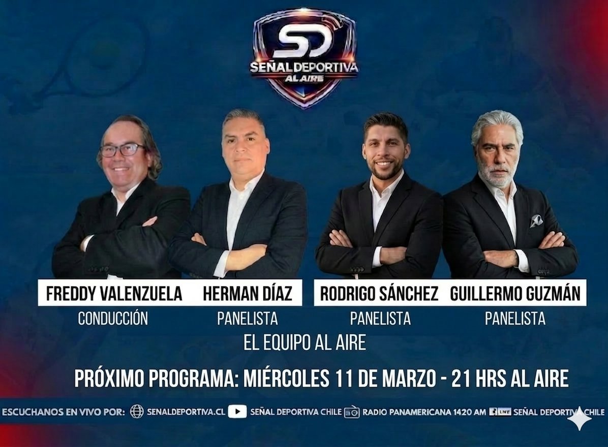 SDEPORTIVA_'s tweet photo. @SDEPORTIVA_ Al Aire
21:00 horas
En Vivo por :
🎥🎙️📻📺
Por las señales -Web - señaldeportiva .cl - canal de youtube y Facebook Live , @radiopanamericana1420
Conducción:
🎤 @FValenzuelaMedo
+ Panelistas:
🎤 @GmHdiaz
🎤 @memoguzman10
🎤 #rodrigosanchez https://t.co/TJa62iU5ZW