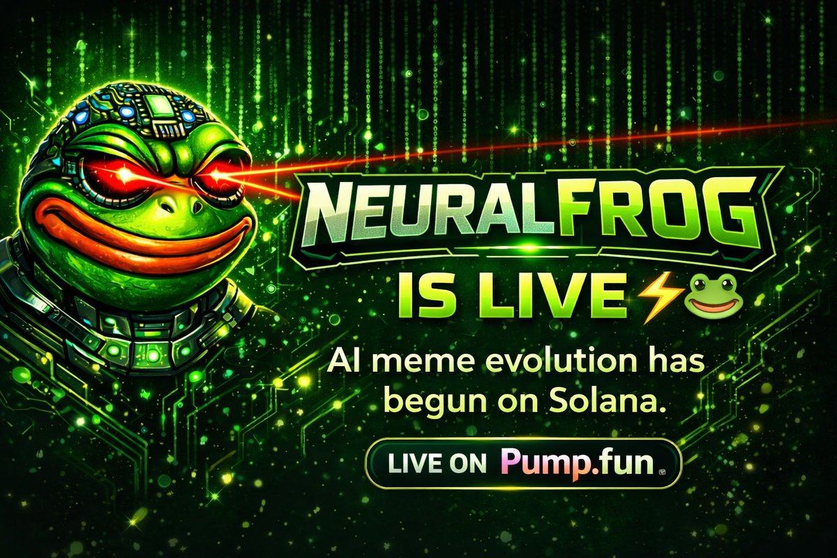 neuralfrog43's tweet photo. NeuralFrog community portal is now open 🐸⚡

Join early gang.
Let’s build Neural energy together.

TG: https://t.co/voaxzz6SVA
CA: 6uDWTddeYEd9Nj9ekctMqen4fQEWvJ9vEFRa3bHspump https://t.co/jMjylMp1fV