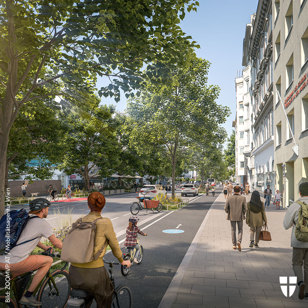 Stadt_Wien's tweet photo. 🧵 Wir gestalten die Landstraßer Hauptstraße um – mit mehr Grünraum, Platz für Fußgänger*innen und sicheren Radwegen! Heute starten wir mit dem 1. Bauabschnitt zwischen Juchgasse und Schlachthausgasse. 1/3 https://t.co/XzIHhhRkZ0