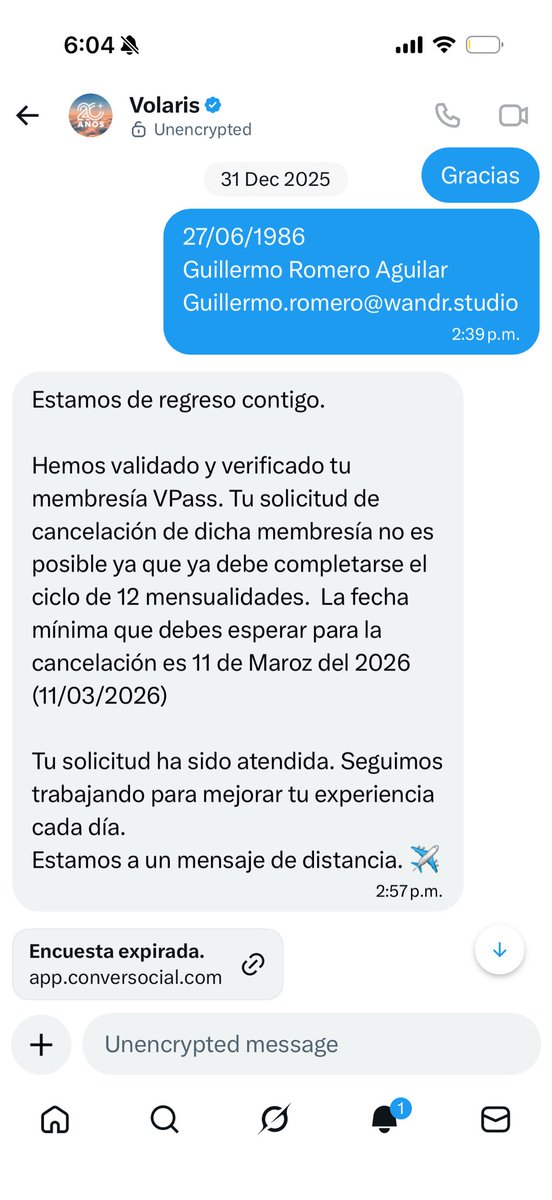 the_mrRocks's tweet photo. @viajaVolaris dia 3 y nadie me puede dar una respuesta, me puedo cobrar un 14,000 pesos por una Membresia que yo cancele y ustedes mismos me indicaron el tiempo de cancelación. Cómo es eso posible? Cómo es posible que no me puedan reembolsar? Estan pendejos?? https://t.co/9I2Tc2fGg9