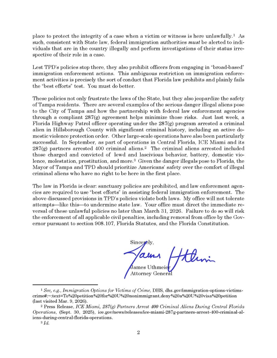 Attorney General James Uthmeier tweet media