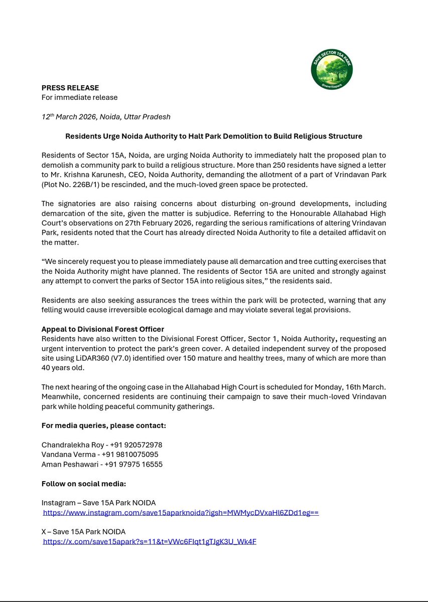 Save 15a Noida park tweet media