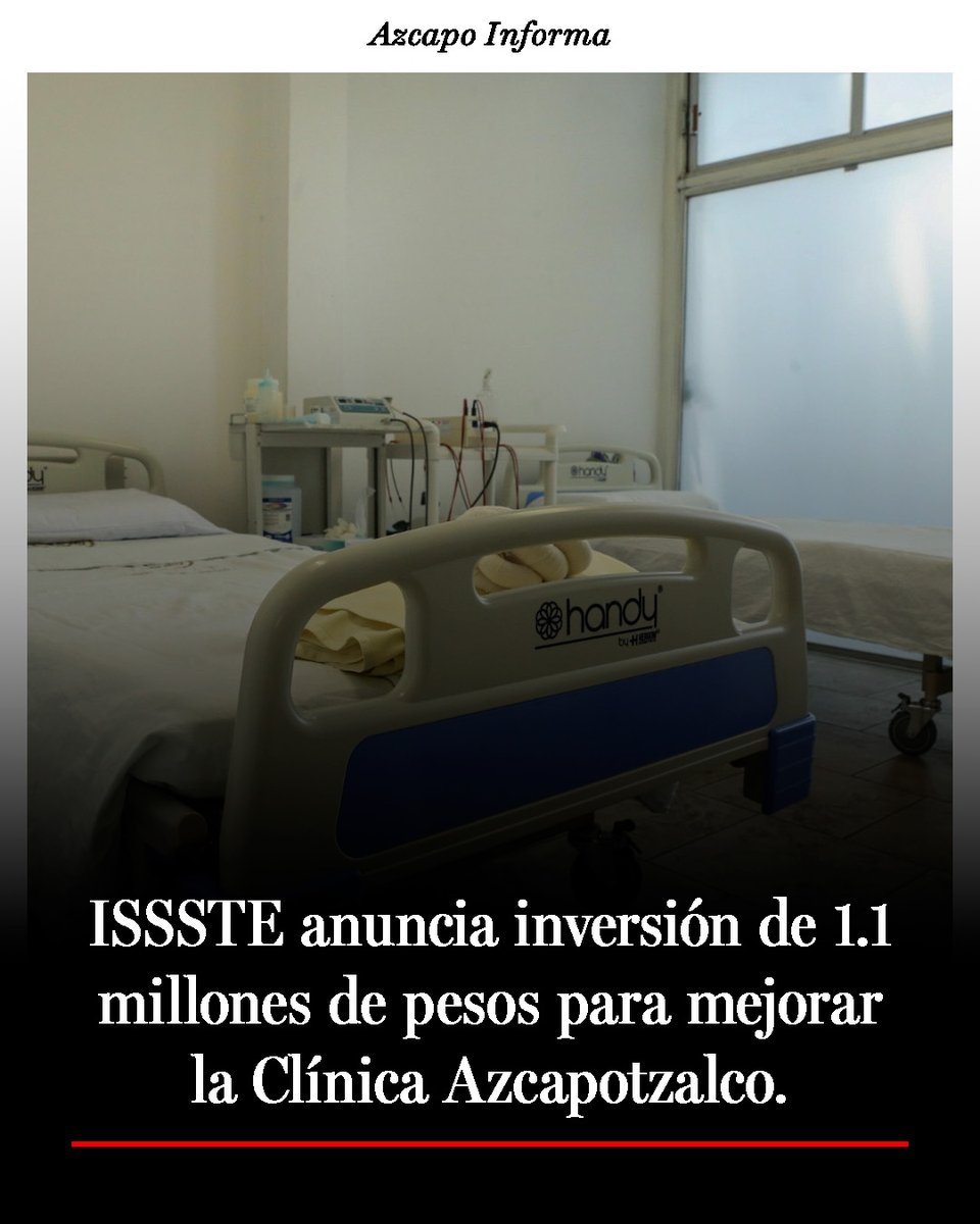 Azcapoinforma's tweet photo. 🏥 El director del ISSSTE, Martí Batres, confirmó que la Clínica de Medicina Familiar “Azcapotzalco” recibirá 1.1 millones de pesos en 2026 a través del programa La Clínica es Nuestra. https://t.co/mENQWpAZjJ