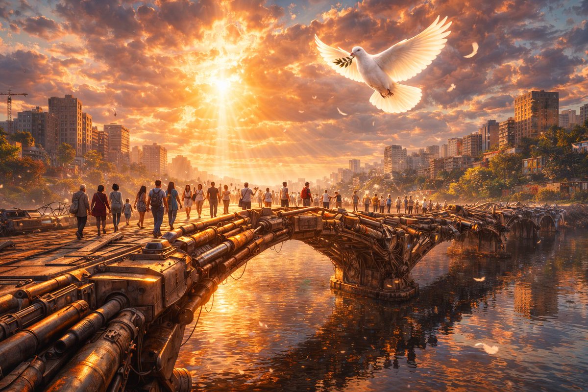 The same steel that once divided the world
now carries humanity forward.

When we stop building weapons, we start building bridges.

$Peace is what will ultimately unite the entire world.