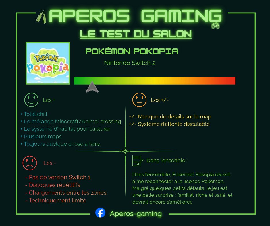 Aperos_Gaming's tweet photo. 🎮 Le test du salon : Pokémon Pokopia !
Envie de découvrir si ce spin-off vaut le coup ? Je vous donne mon avis rapide dans ce short ⬇️
📺 https://t.co/39dYVKHHoj https://t.co/v1bWTlUIvN