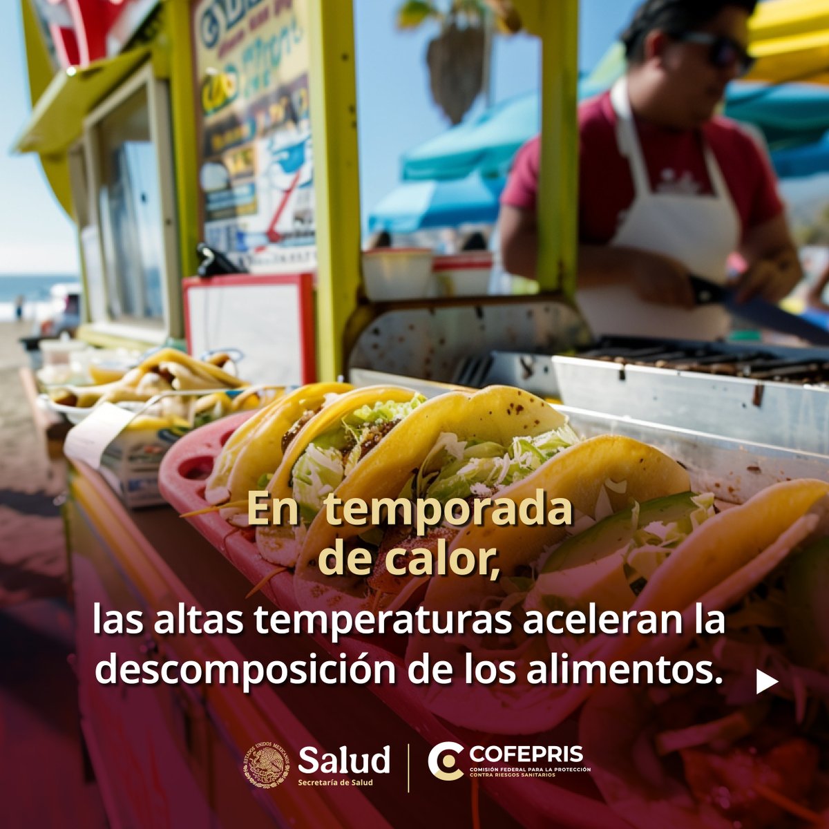 dprisqroo's tweet photo. En esta #TemporadaDeCalor, las altas temperaturas aceleran la descomposición de los alimentos, lo que incrementa los #RiesgosSanitarios y la aparición de enfermedades gastrointestinales.
#Emergencias
#DprisQroo https://t.co/zhOhESme0c