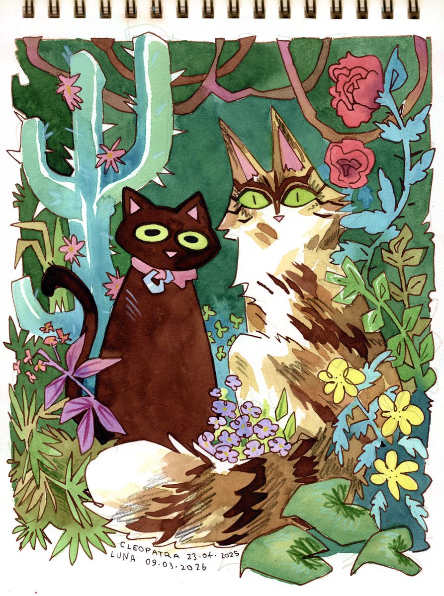 Tribute to my chidhood cats, now both dead, buried next to eachother. The sweetest, most friendly cats you could meet. They deeply loved people and were gentle with foster kittens and puppies.