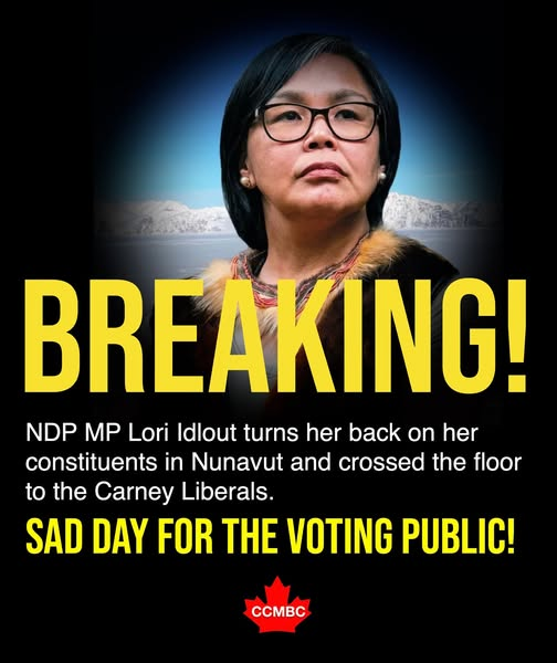 2021Ccmbc's tweet image. If voters wanted a Liberal MP, they would have elected one.🗳️

Nunavut didn’t.⛔️
Ottawa fixed that.🔧

Ottawa chose something else.🪧
Apparently the ballot box is now just the first draft of a seat in Parliament.🪑
#cdnpoli #Nunavut #Carney #FloorCrossing #CanadianPolitics