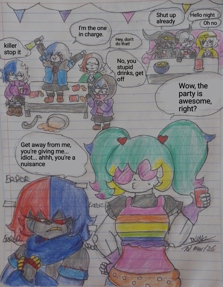 DulxyF38613's tweet photo. COMIC:Party with the sweets (dulces)
Here's a little drawing I made of my characters :³
#undertaleocs #undertaleaus #undertaleau #undertaleoc #maidtaleau https://t.co/0TpWQlqoOW