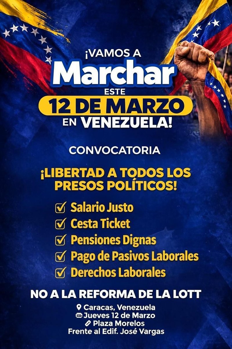 hugohumbertoto1's tweet photo. Tomen 📝:

Mañana las Calles serán tomada por el Pueblo💪🏻, alzaremos la Voz en solicitud de Salarios justos🙏🏻. https://t.co/L7KxPythXf