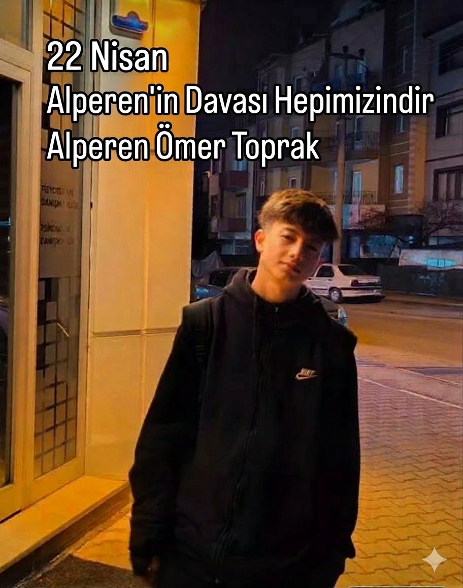 Bütün vicdanlara sesleniyoruz: Alperen’in sesi olmak, onun için adaleti haykırmak hepimizin boynunun borcu. Sessiz kalmak, haksızlığa ortak olmaktır. Biz susmayacağız, geri adım atmayacağız.
#AlperenAdaletBekliyor