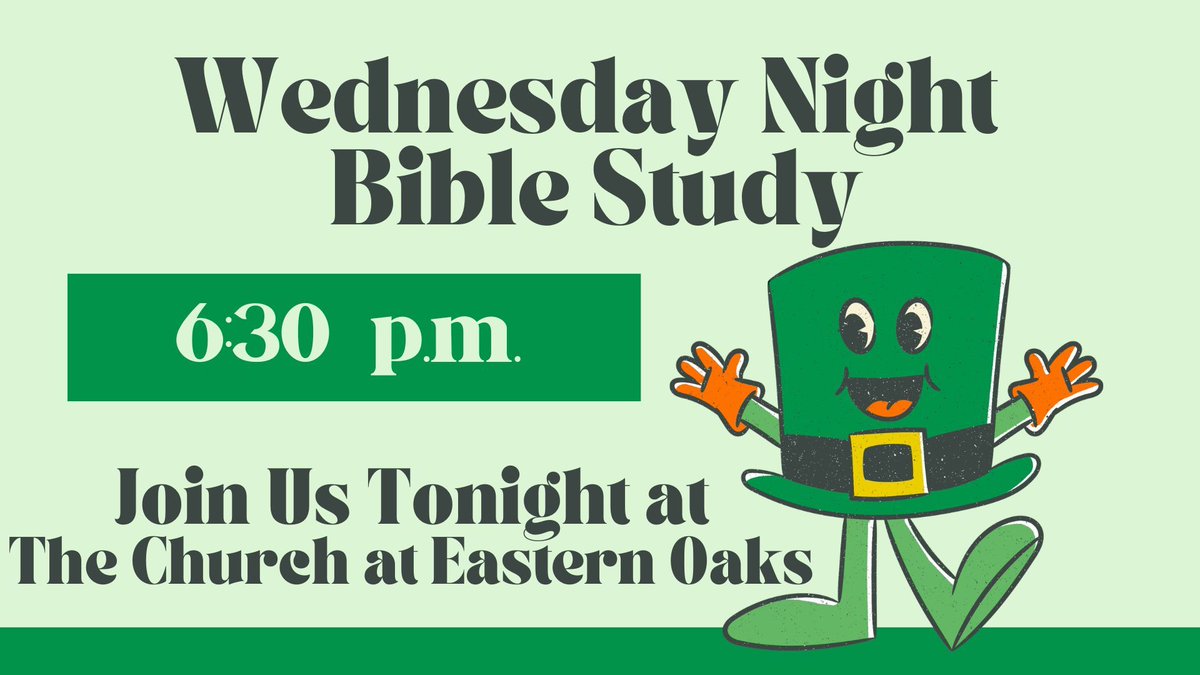 easternoaks's tweet photo. Tonight is another great opportunity for Bible Study, prayer, and fellowship with your church family. If you don't have a church family, we invite you to become part of our family here at Eastern Oaks. We'll see you tonight at 6:30 p.m. https://t.co/XUbYOWoued