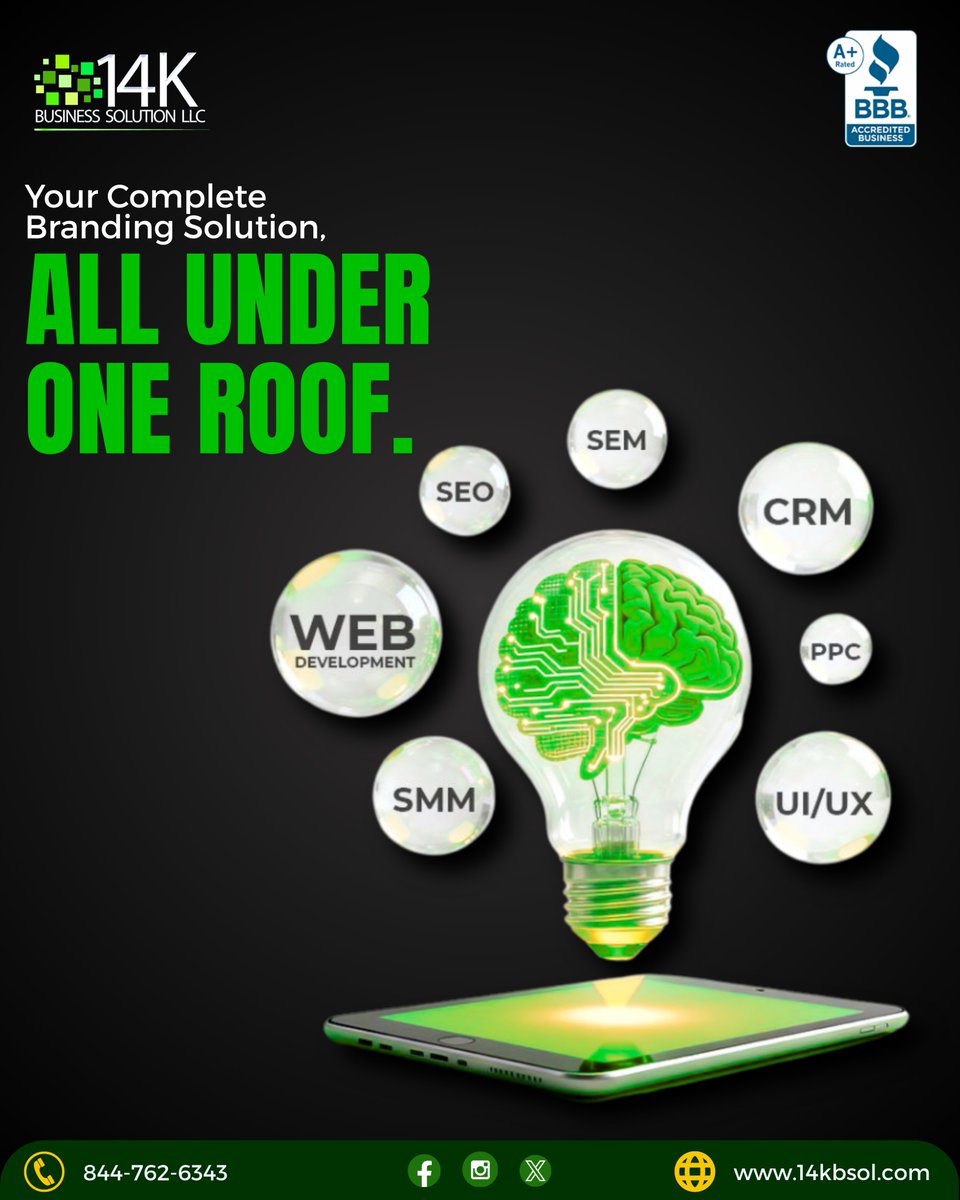 14Solutions's tweet image. Your complete branding solution, all under one roof.
14K Business Solutions handles everything from start to finish.

Call Us Today: (844) 762-6343
Visit our website: 14kbsol.com
#14KBSOL #digitalmarketing #brandingagency #contentcreation #businessgrowth