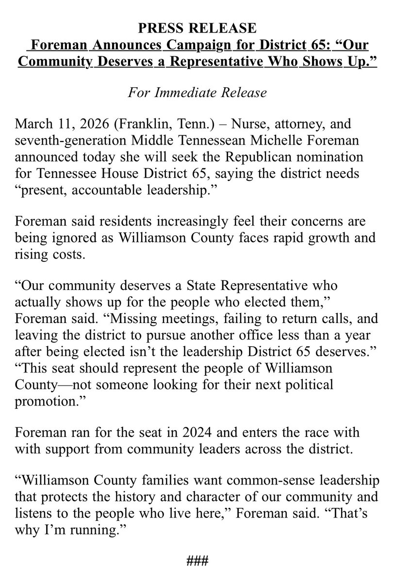 Michelle Foreman (@michelle4tn) on Twitter photo 