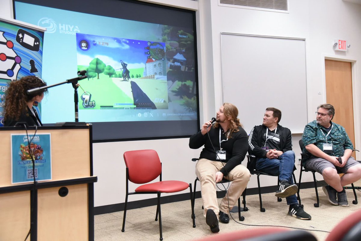 HIYAStudios's tweet photo. Had an amazing time at CIMFest sharing stories on starting a game studio and diving into game design! 🎮✨ So grateful for the questions, energy, and community vibes! #indiedev #indiegame #gamedev #projectleyline https://t.co/Np7gcbchHq