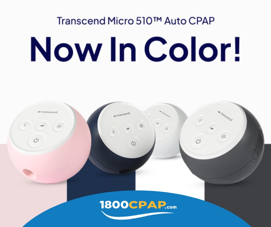 1800CPAPCOM's tweet image. Your mood. Your color. Your sleep. 
The Transcend Micro 510™ Auto CPAP is now in color. Ultra-compact, under 0.5 lbs, and built for travel with auto-adjusting therapy.

Sleep well anywhere.
1800cpap.com/products/trans…

#CPAP #SleepApnea #TravelCPAP