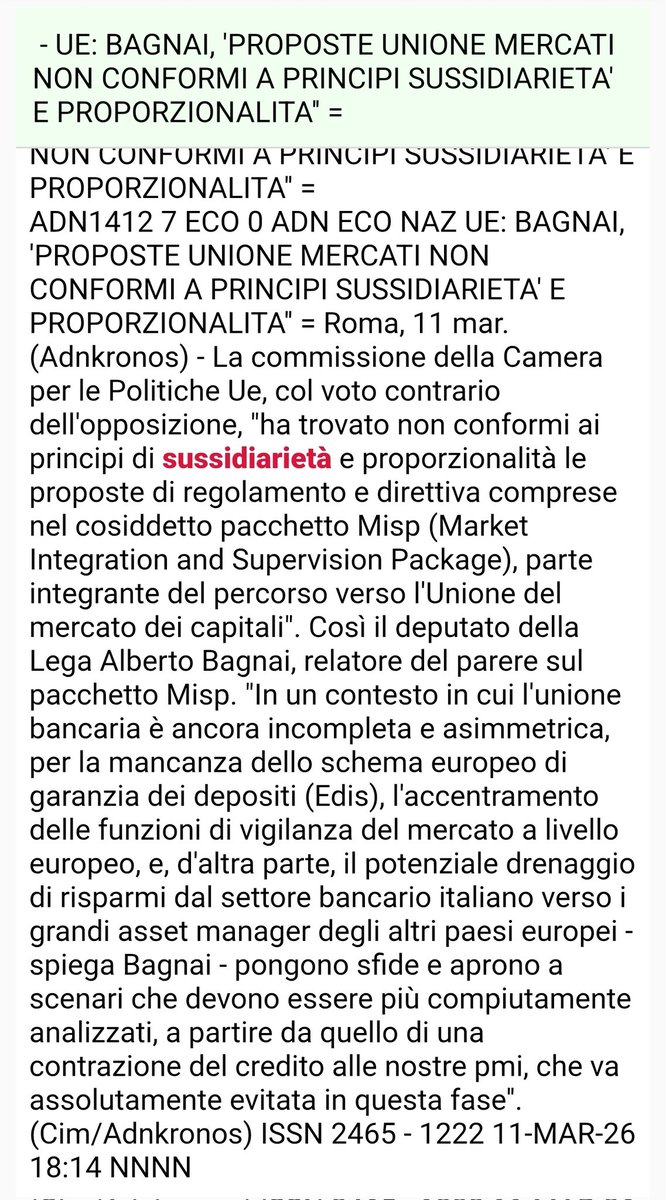 Intanto continuiamo a #farequalcosa
Siluro alla Capital Market Union.