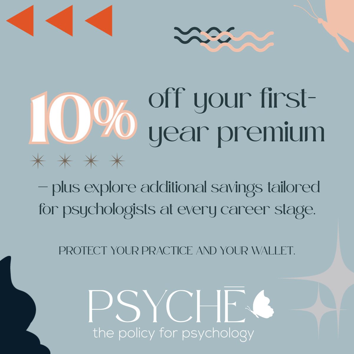 psycheprogram's tweet photo. Psyche offers discounts to keep coverage affordable for psychologists at every career stage. Get a quote today and start protecting your career:  https://t.co/YWbpIELutI* https://t.co/mQrk2METHR