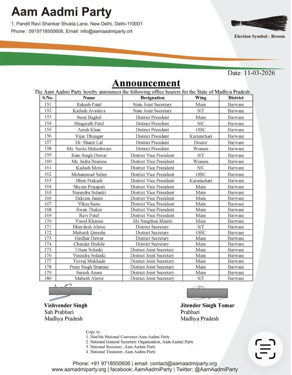 AAP Indore M.P. tweet media