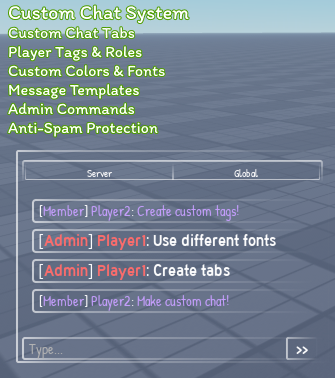 xnedvr's tweet photo. Custom Chat System for 6$!

Overview
Custom Chat System allows you to create a fully customizable chat for players,
including custom tags, colors, and chat tabs.

https://t.co/heQdqwkeOS

#Roblox #RobloxDev https://t.co/m7hJ0MwOA1
