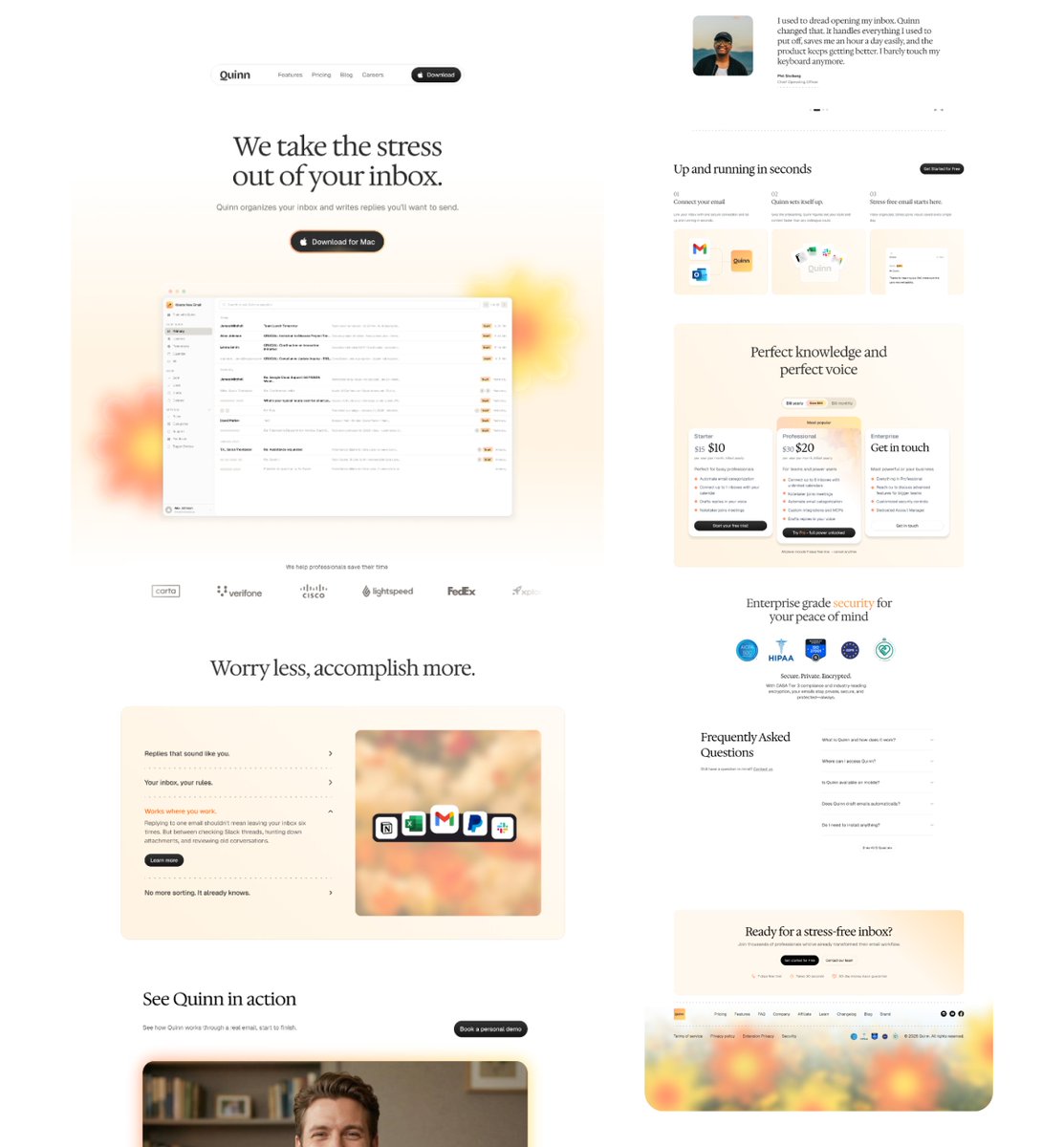 Landing page design completed — moving to Framer