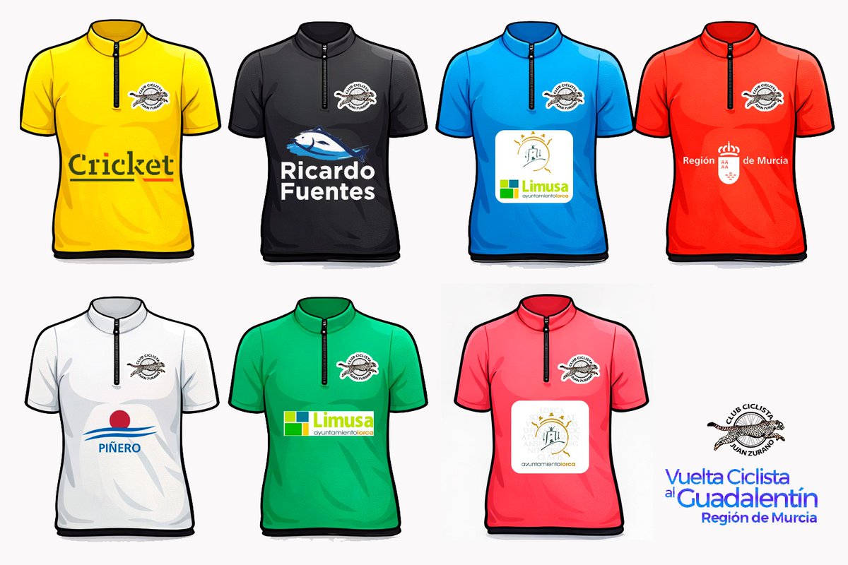CcZurano's tweet photo. Maillot de ganadores de Vuelta Guadalentin 2026
También estarán en juego los Campeonatos Regionales Élite y Sub23 https://t.co/GWsWgITUAJ