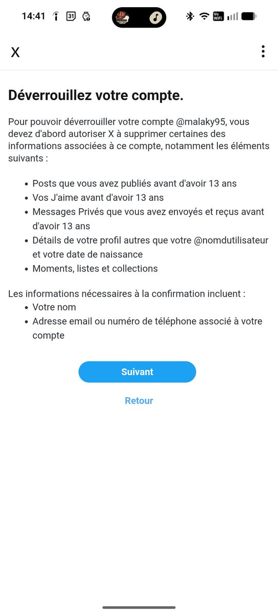 X a viré mon compte car j'ai moins de 13 ans, ou j'ai fait des postes alors que j'avais moins de 13 ans 🤔